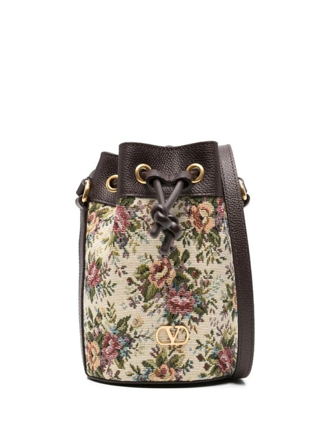 Valentino Garavani floral-motif drawstring bucket bag - Neutrals - zdjęcie produktu nr 1