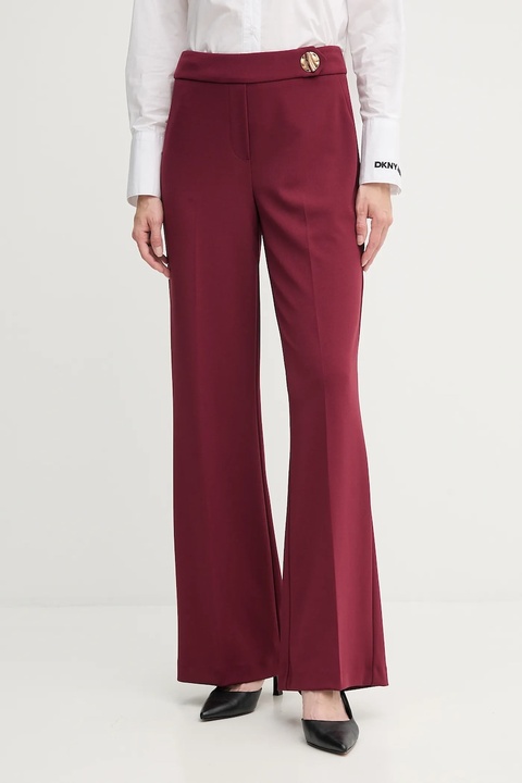 Joseph Ribkoff spodnie damskie kolor bordowy dzwony high waist 253073 - zdjęcie produktu nr 1