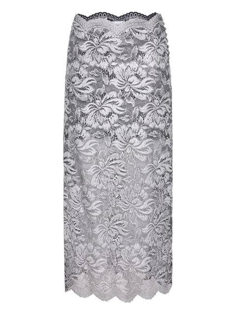 Rabanne floral-lace midi skirt - Grey - zdjęcie produktu nr 1