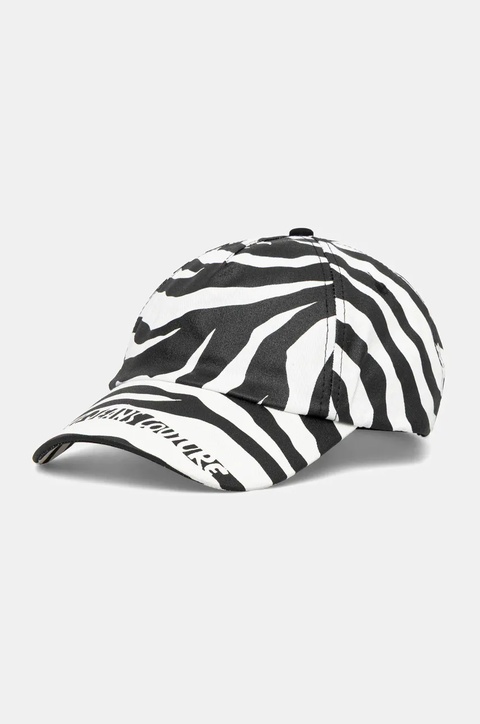 Versace Jeans Couture czapka z daszkiem bawełniana damska kolor czarny wzorzysta 78HAZK17 ZG368 - zdjęcie produktu nr 1