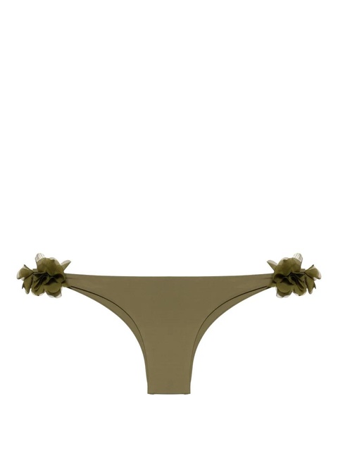 La Reveche Rasha floral-appliqué bikini bottom - Green - zdjęcie produktu nr 1