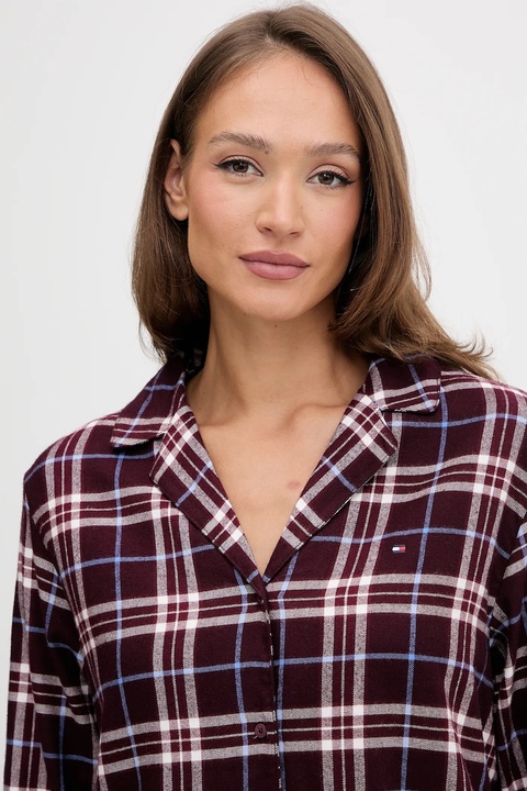 Tommy Hilfiger piżama damska kolor bordowy UW0UW06158 - zdjęcie produktu nr 2