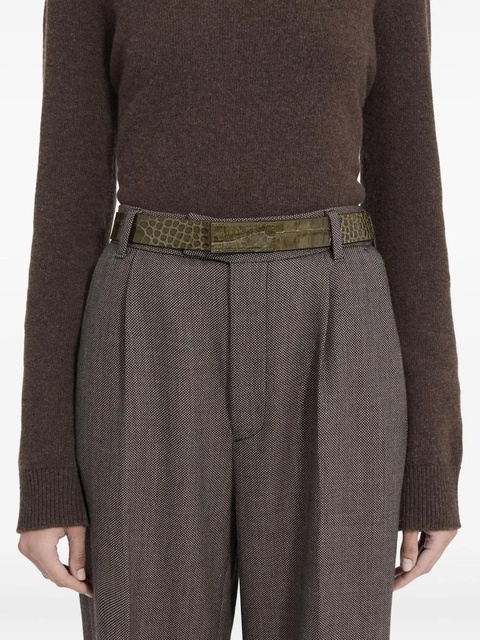 MM6 Maison Margiela crocodile-embossed leather belt - Green - zdjęcie produktu nr 2