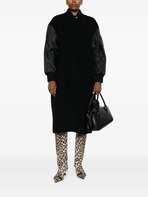 PINKO satin-sleeve wool coat - Black - zdjęcie produktu nr 2