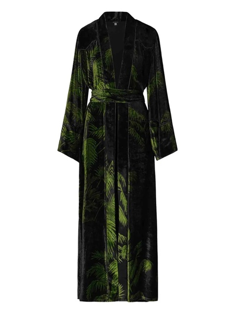 Johanna Ortiz Alma Majestuosa palm tree velvet coat - Green - zdjęcie produktu nr 2