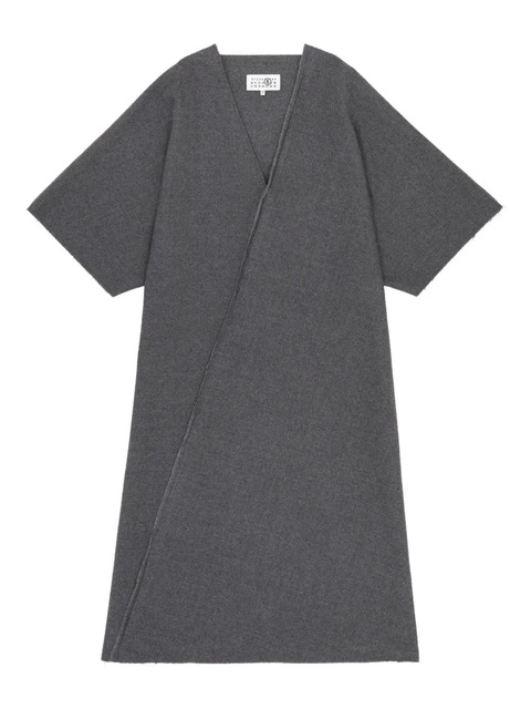 MM6 Maison Margiela V-neck midi dress - Grey - zdjęcie produktu nr 1