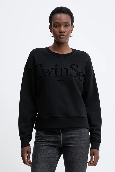 Twinset bluza bawełniana damska kolor czarny z nadrukiem 252TT2330 - zdjęcie produktu nr 1