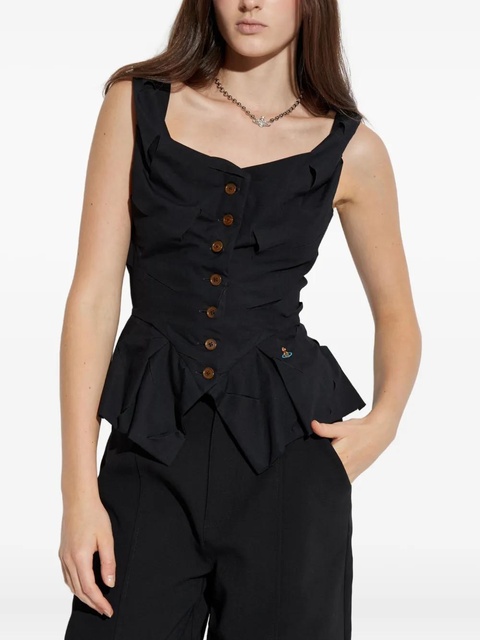 Vivienne Westwood Orb-detail peplum top - Black - zdjęcie produktu nr 2