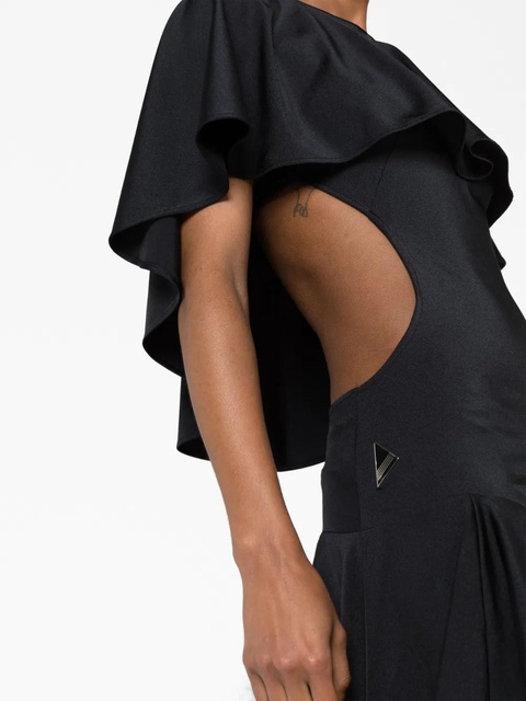 The Attico Airi cape-effect cut-out minidress - Black - zdjęcie produktu nr 2