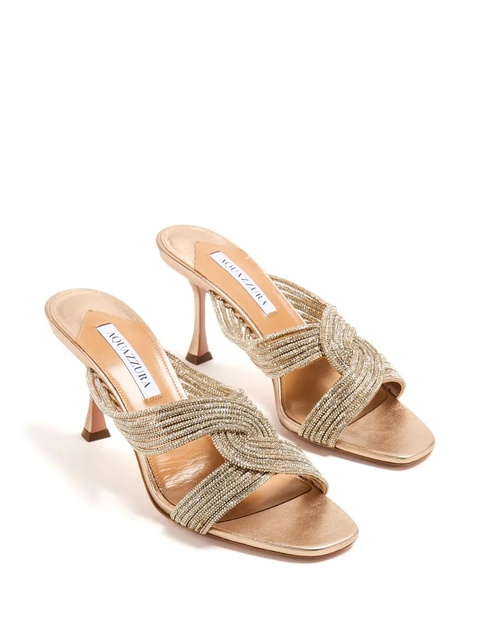 Aquazzura Gatsby 75mm embellished mules - Neutrals - zdjęcie produktu nr 2