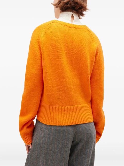 GANNI cashmere deep-V-neck sweater - Orange - zdjęcie produktu nr 2