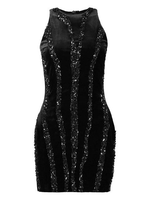 Balmain zebra-pattern mini dress - Black - zdjęcie produktu nr 2