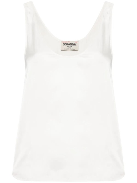 Zadig&Voltaire scoop-neck satin tank top - Neutrals - zdjęcie produktu nr 1