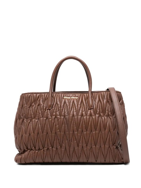 Miu Miu matelassé tote bag - Brown - zdjęcie produktu nr 1
