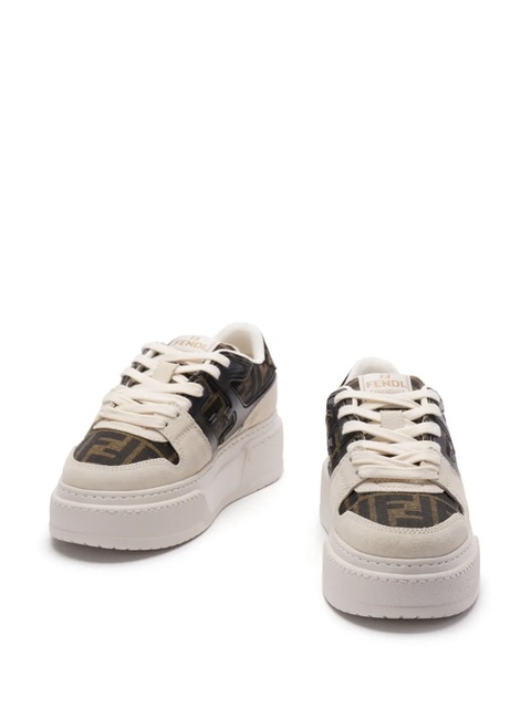 FENDI Zuca-motif panelled sneakers - Brown - zdjęcie produktu nr 2