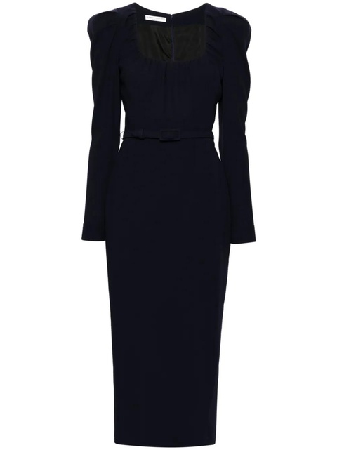 Alessandra Rich scoop-neck belted midi dress - Blue - zdjęcie produktu nr 1