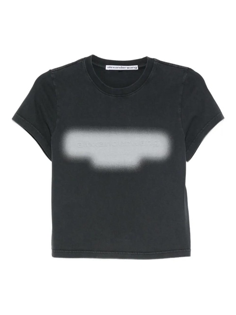 Alexander Wang embossed graphic-print T-shirt - Black - zdjęcie produktu nr 1