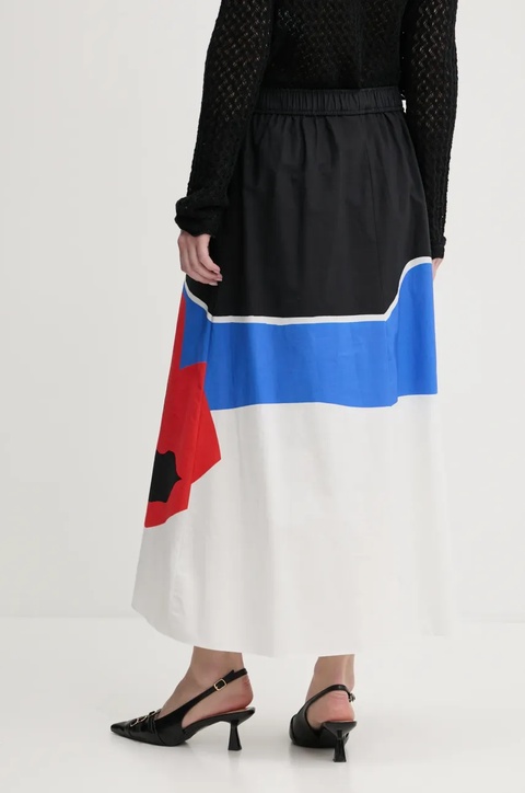 Desigual spódnica bawełniana FLOR ONDAS_LACROIX kolor czarny maxi rozkloszowana 25SWFW14 - zdjęcie produktu nr 2