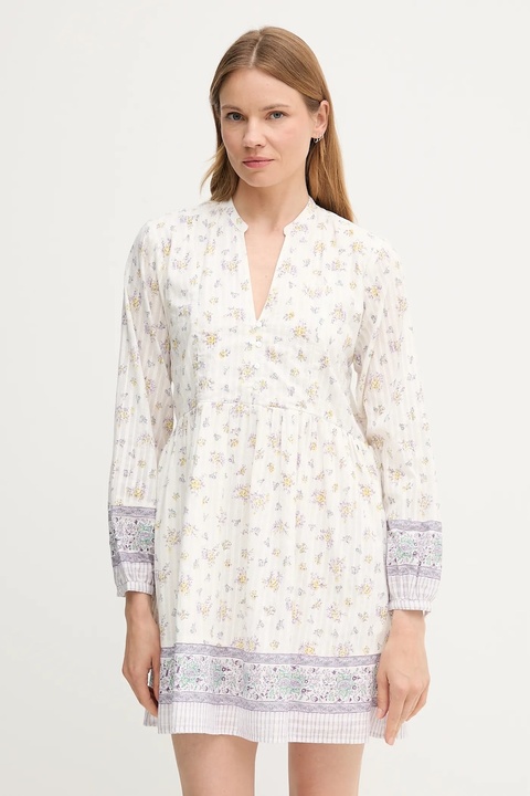 Pepe Jeans sukienka bawełniana kolor biały mini rozkloszowana PL953758 - zdjęcie produktu nr 1