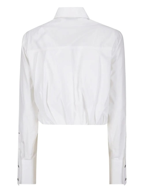 Sportmax button-cuff cropped shirt - White - zdjęcie produktu nr 2