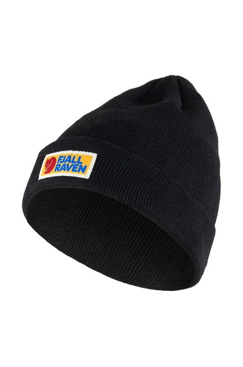Fjallraven czapka Vardag Classic kolor czarny z cienkiej dzianiny - zdjęcie produktu nr 1