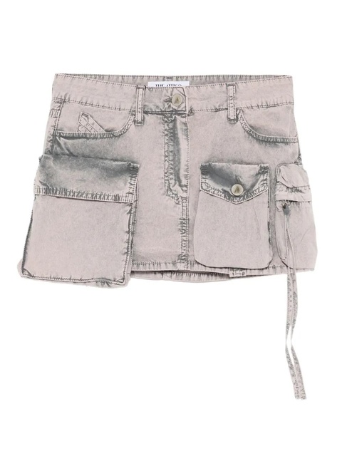 The Attico pocket-detailed cotton mini skirt - Grey - zdjęcie produktu nr 1