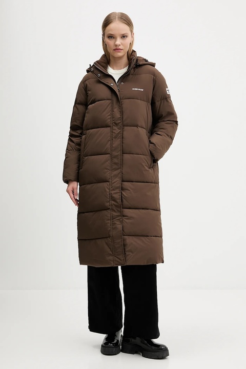 Guess Jeans kurtka damska kolor brązowy zimowa oversize W4BL26 WGII2 - zdjęcie produktu nr 1