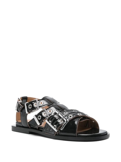GANNI eyelet-detailing sandals - Black - zdjęcie produktu nr 2