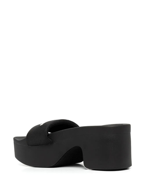 Alexander Wang logo-print strap slides - Black - zdjęcie produktu nr 2