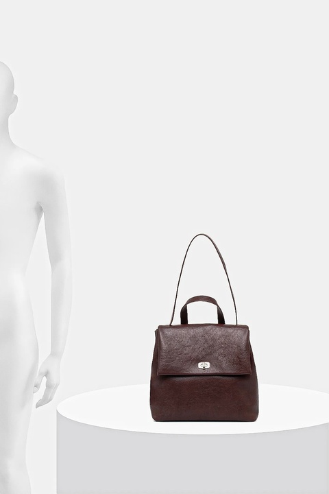 Answear.LAB plecak skórzany damski kolor brązowy mały gładki - zdjęcie produktu nr 2