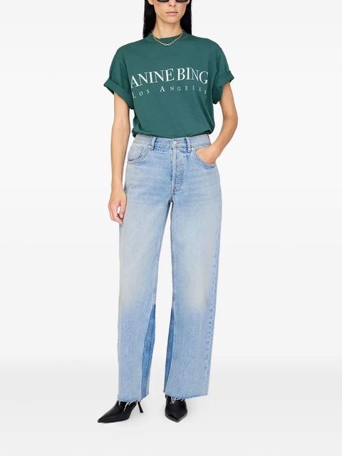 ANINE BING logo-print t-shirt - Green - zdjęcie produktu nr 2