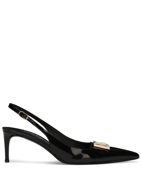 Dolce & Gabbana 60mm logo-plaque slingback pumps - Black - zdjęcie produktu nr 1