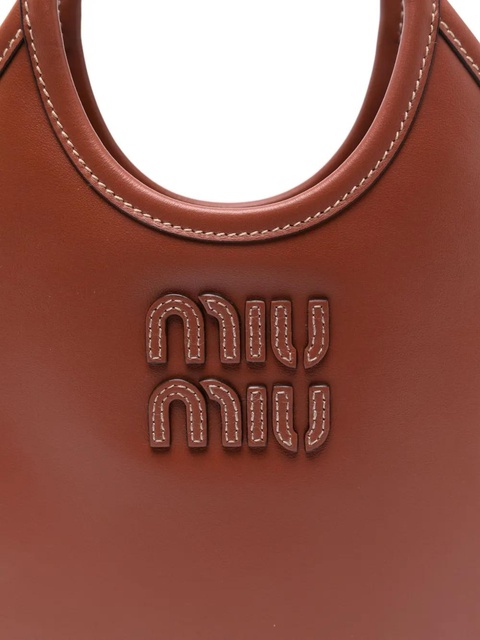 Miu Miu logo-appliqué top-handles shoulder bag - Brown - zdjęcie produktu nr 2