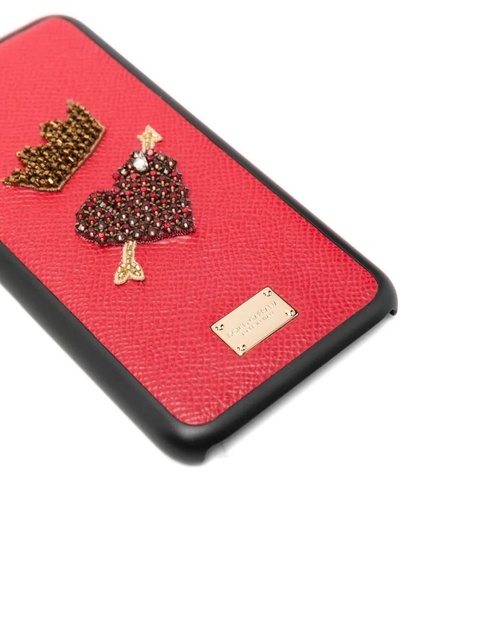 Dolce & Gabbana iPhone X embellishment phone case - Red - zdjęcie produktu nr 2