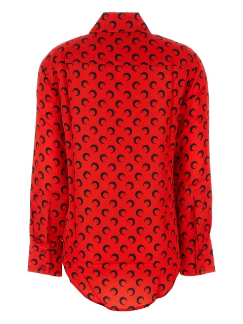 Marine Serre printed satin shirt - Red - zdjęcie produktu nr 2