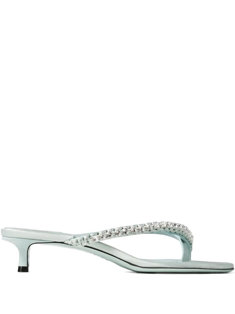 Jimmy Choo 35mm crystal-embellished heeled mules - Green - zdjęcie produktu nr 1