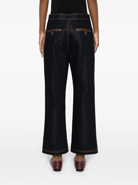 ETRO Pegaso-buttons cropped jeans - Blue - zdjęcie produktu nr 2