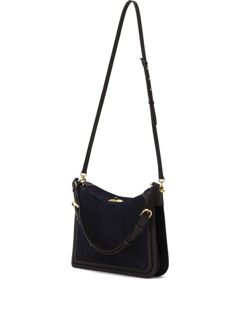Lanvin Sac Compagnon suede shoulder bag - Blue - zdjęcie produktu nr 1