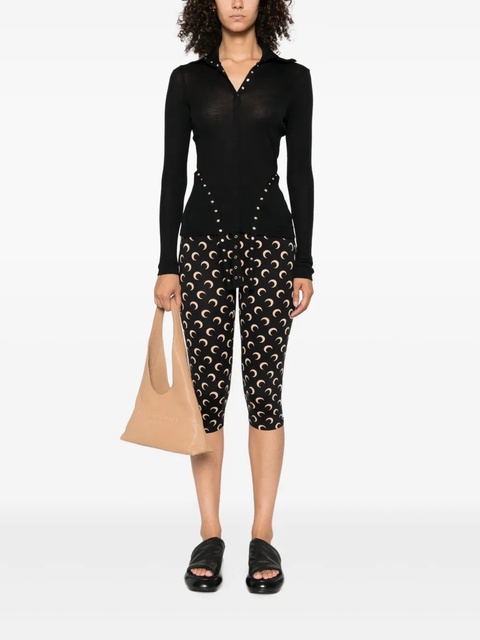 Marine Serre crescent moon-print trousers - Black - zdjęcie produktu nr 1