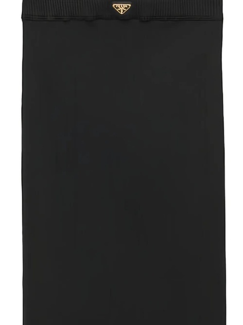Prada logo-plaque midi skirt - Black - zdjęcie produktu nr 2