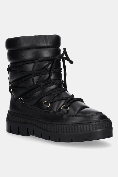 Pollini śniegowce skórzane kolor czarny SA24225G0NTE100A - zdjęcie produktu nr 1