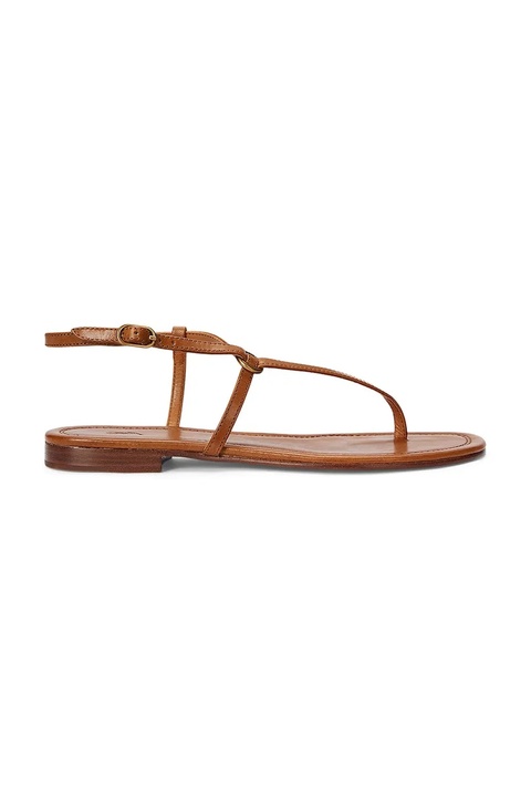 Polo Ralph Lauren sandały skórzane Plo Rng Br Sandal damskie kolor brązowy 818932586001 - zdjęcie produktu nr 1