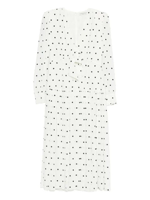 Alessandra Rich polka dot pleated midi dress - White - zdjęcie produktu nr 1