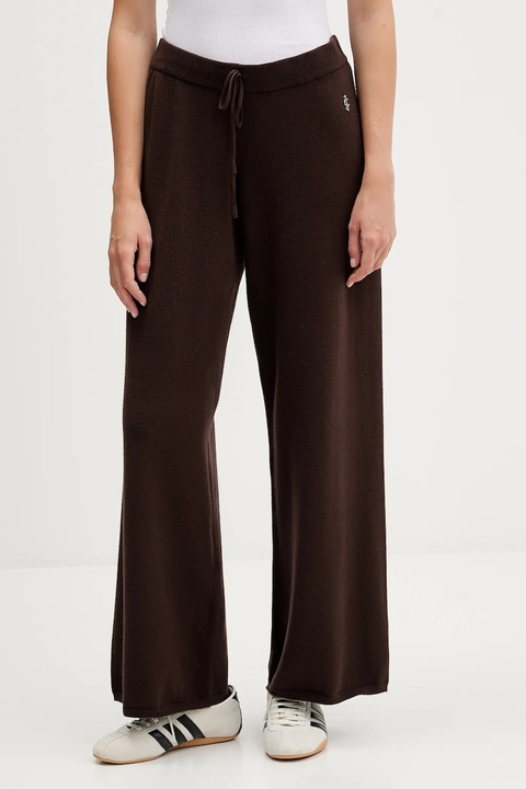 Juicy Couture spodnie damskie kolor brązowy proste high waist JCGBJ225017 - zdjęcie produktu nr 1