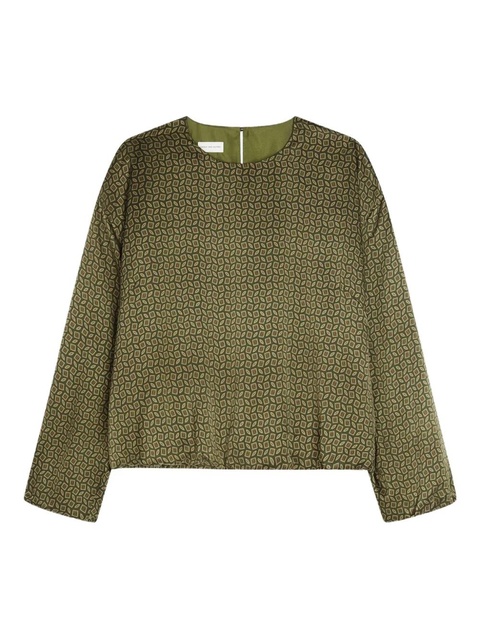 DRIES VAN NOTEN geometric-pattern blouse - Green - zdjęcie produktu nr 1