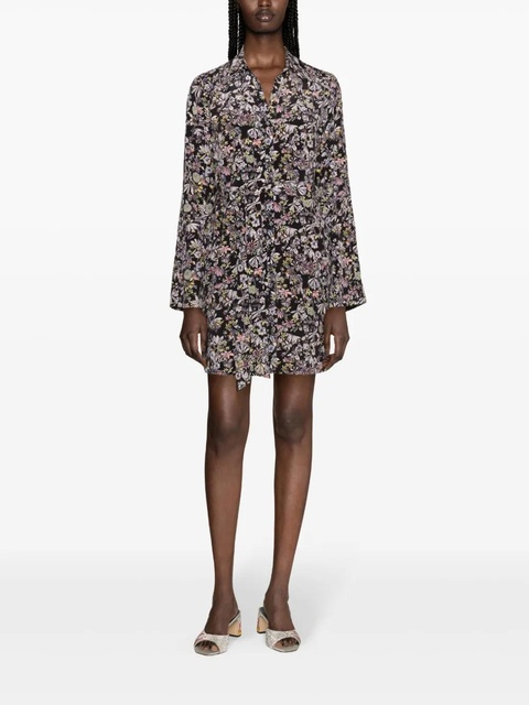 Zadig&Voltaire botanical-print silk shirtdress - Black - zdjęcie produktu nr 2