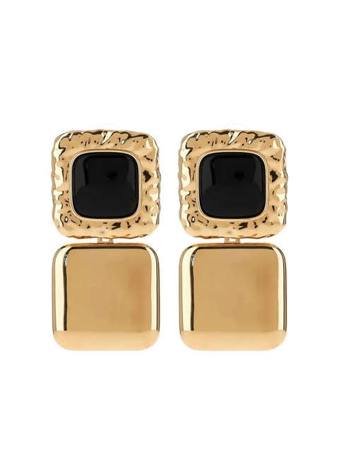Self-Portrait textured square earrings - Gold - zdjęcie produktu nr 1