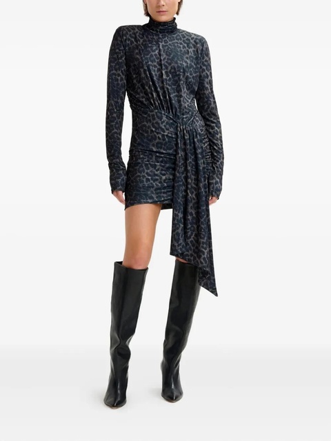Essentiel Antwerp Imortel turtleneck leopard-print mini dress - Black - zdjęcie produktu nr 2