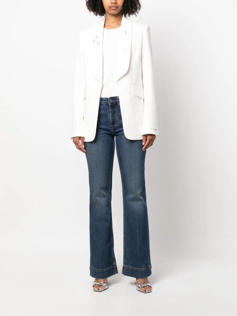 Zadig&Voltaire rhinestone-embellished shawl-lapel blazer - White - zdjęcie produktu nr 1