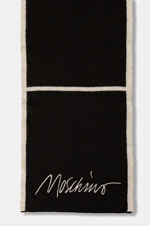 Moschino szalik z wełną damski kolor brązowy wzorzysty M3351 30843 - zdjęcie produktu nr 2